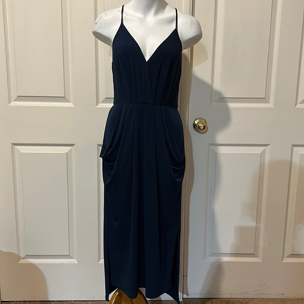 BCBGeneration Navy Midi Racerback Dress. Small.